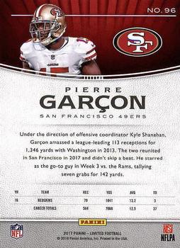 2017 Panini Limited #96 Pierre Garcon Back