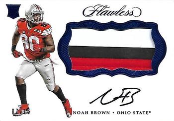 2017 Panini Flawless Collegiate - Rookie Patch Autographs Sapphire #RPA-NB2 Noah Brown Front
