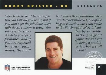 1991 Pro Line Portraits - Punt, Pass and Kick #2 Bubby Brister Back