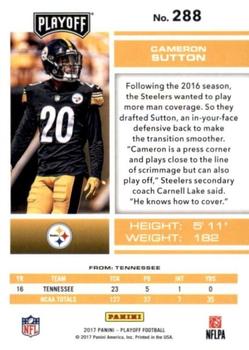 2017 Panini Playoff - 1st Down #288 Cameron Sutton Back