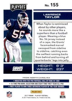 2017 Panini Playoff - 3rd Down #155 Lawrence Taylor Back