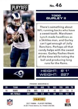 2017 Panini Playoff - Touchdown #46 Todd Gurley II Back