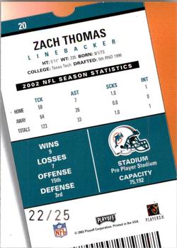 2003 Playoff Contenders - 2004 Hawaii Trade Conference #20 Zach Thomas Back