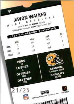 2003 Playoff Contenders - 2004 Hawaii Trade Conference #61 Javon Walker Back