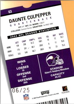 2003 Playoff Contenders - 2004 Hawaii Trade Conference #63 Daunte Culpepper Back