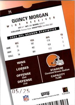 2003 Playoff Contenders - 2004 Hawaii Trade Conference #71 Quincy Morgan Back
