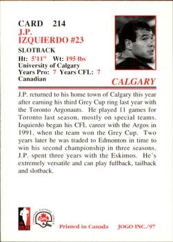 1997 JOGO #214 J.P. Izquierdo Back