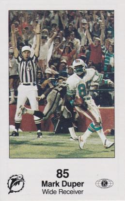 1985 Miami Dolphins Police #11 Mark Duper Front