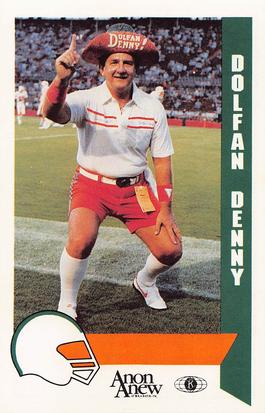 1986 Miami Dolphins Police #3 Dolfan Denny Front