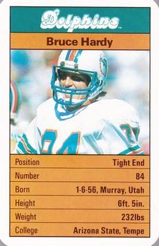 1987 Ace Fact Pack Miami Dolphins #NNO Bruce Hardy Front