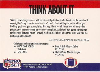 1991 Pro Set - Dallas Public Service Announcement #NNO Cornelius Bennett Back