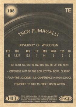 2018 SAGE HIT #108 Troy Fumagalli Back