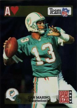 1992 Sport Decks NFL Playing Cards National Sports Card Convention - Gold #A♥ Dan Marino Front