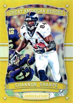 2016 Panini Rookies & Stars - Great American Heroes Gold #17 Shannon Sharpe Front
