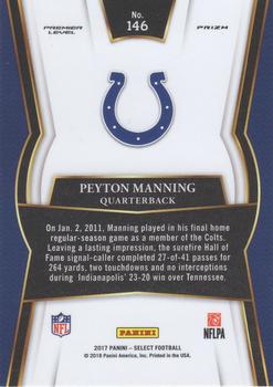 2017 Panini Select #146 Peyton Manning Back