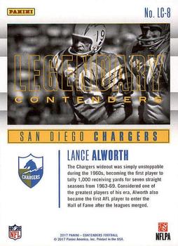 2017 Panini Contenders - Legendary Contenders #LC-8 Lance Alworth Back