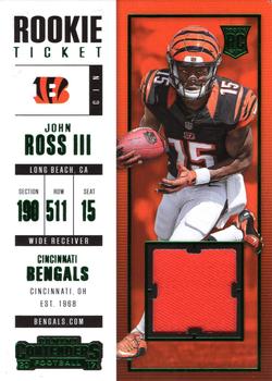 2017 Panini Contenders - Rookie Ticket Swatches #SW-26 John Ross III Front
