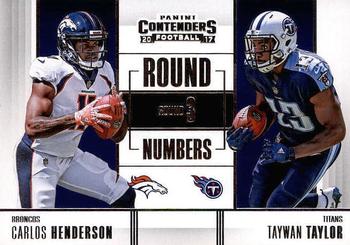 2017 Panini Contenders - Round Numbers #RN-13 Carlos Henderson / Taywan Taylor Front