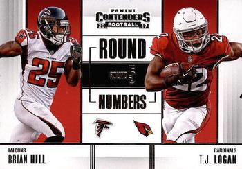 2017 Panini Contenders - Round Numbers #RN-18 Brian Hill / T.J. Logan Front