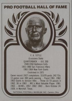 1982-83 Hall of Fame Metallics #NNO Y.A. Tittle Front