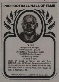 1982-83 Hall of Fame Metallics #NNO Len Ford Front