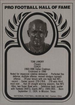 1990 Hall of Fame Metallics #NNO Tom Landry Front