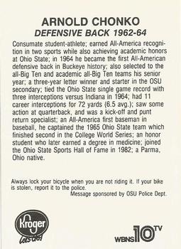 1988 Kroger Ohio State Buckeyes #NNO Arnold Chonko Back