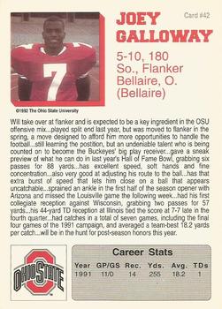 1992 Ohio State Buckeyes #42 Joey Galloway Back