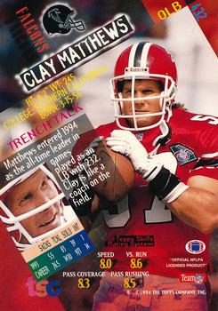 1994 Stadium Club - Super Bowl XXIX Embossed #432 Clay Matthews Back