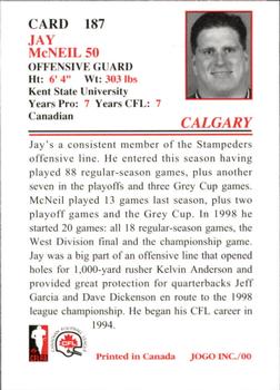 2000 JOGO #187 Jay McNeil Back