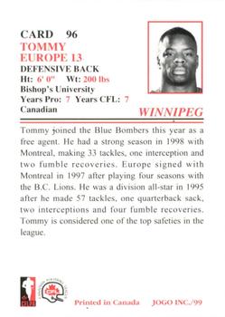 1999 JOGO #96 Tom Europe Back