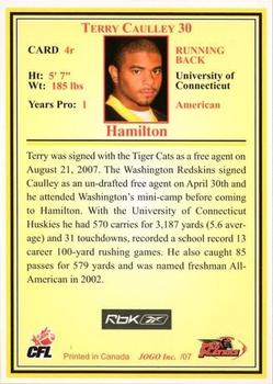 2007 JOGO - Rookies #4r Terry Caulley Back