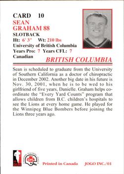 2001 JOGO #10 Sean Graham Back