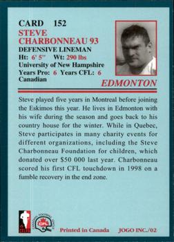 2002 JOGO #152 Steve Charbonneau Back
