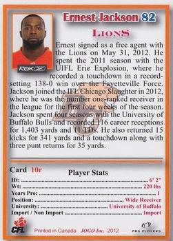 2012 JOGO - Rookies #10R Ernest Jackson Back
