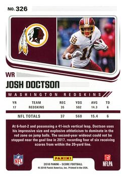 2018 Score #326 Josh Doctson Back