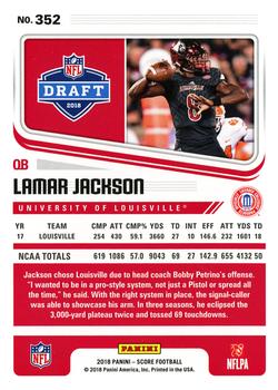 2018 Score #352 Lamar Jackson Back