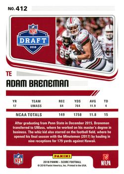 2018 Score #412 Adam Breneman Back