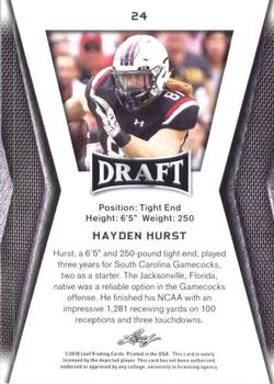 2018 Leaf Draft #24 Hayden Hurst Back