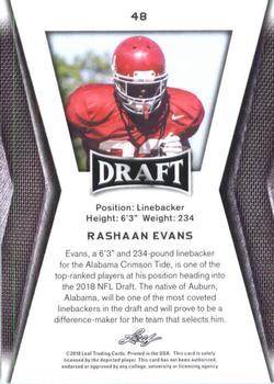 2018 Leaf Draft #48 Rashaan Evans Back