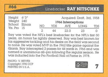 1990 Green Bay Packers 25th Anniversary #7 Ray Nitschke Back