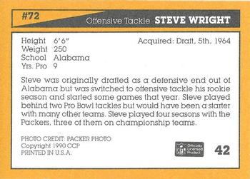 1990 Green Bay Packers 25th Anniversary #42 Steve Wright Back