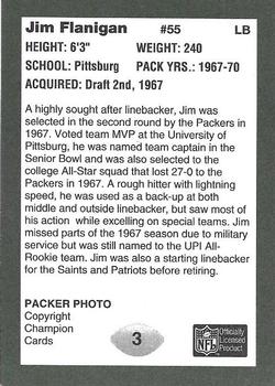 1991 Champion Cards Green Bay Packers Super Bowl II 25th Anniversary #3 Jim Flanigan Back