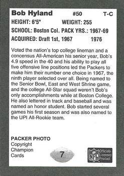 1991 Champion Cards Green Bay Packers Super Bowl II 25th Anniversary #7 Bob Hyland Back