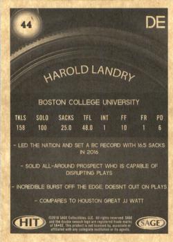 2018 SAGE HIT - Gold #44 Harold Landry Back
