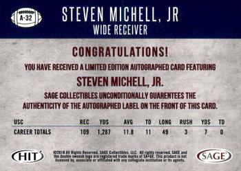 2018 SAGE HIT - Autographs Red #A-32 Steven Mitchell Jr. Back