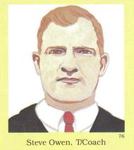 1990 Little Simon Hall of Fame Sticker Set #76 Steve Owen Front