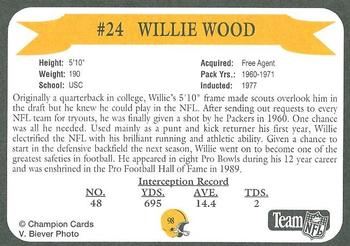 1992 Green Bay Packer Hall of Fame #98 Willie Wood Back