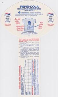 1976 Pepsi Discs #11 Jan Stenerud Back