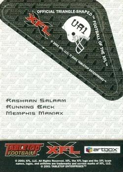 2001 ArtBox XFL Tabletop - Refractors #UR1 Rashaan Salaam Back